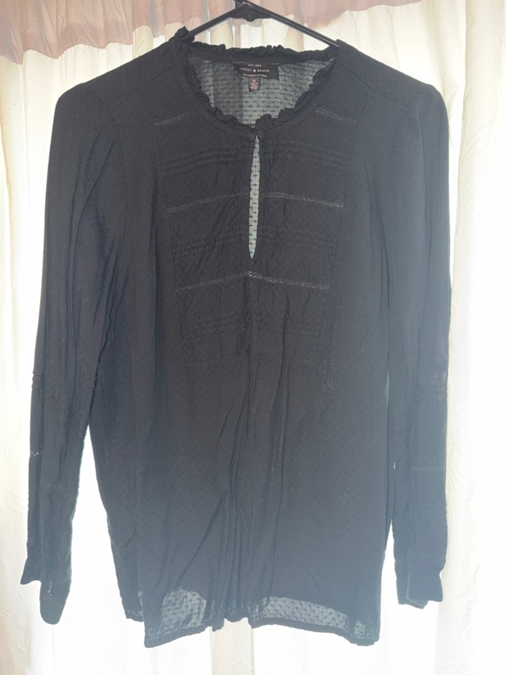 Black Long-Sleeve Casual Blouse